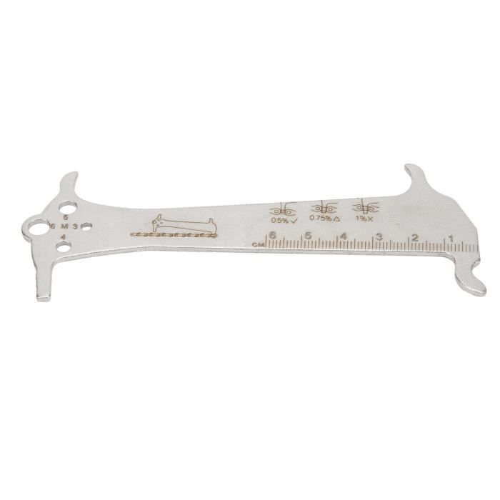 Outil Vérificateur D'Usure De Chaîne De Vélo - Jauge De Mesure .75 Et 1.0 Mm - Acier Carbone, 14 Cm