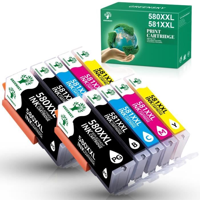 5 wiederbefüllbare Tintenpatronen Canon PGI-580 CLI-581 XXL für TS6100 5 wiederbefüllbare Tintenpatronen Canon PGI-580 CLI-581 XXL für TS6100