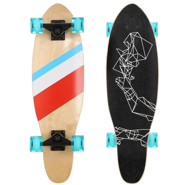 Skateboard En Bois D’érable Vert – 79 X 20 Cm, Planche Solide Et Légère, Idéale Pour Débutants Et Balades Au Quotidien