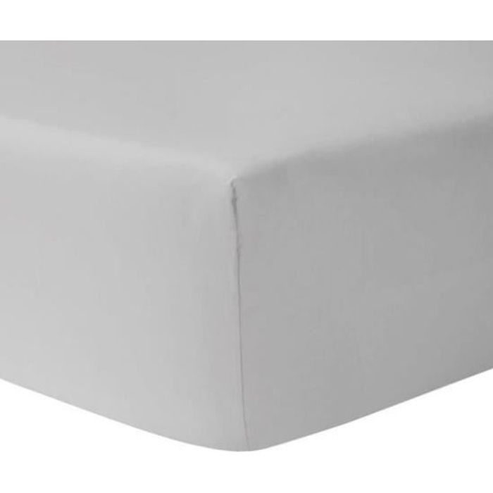 Drap housse - HOMEROKK - 90 x 200 cm - 100% coton - Grand bonnet 25 cm - Gris clair (Oeko‑Tex) Drap housse - HOMEROKK - 90 x 200 cm - 100% coton - Grand bonnet 25 cm - Gris clair (Oeko‑Tex)