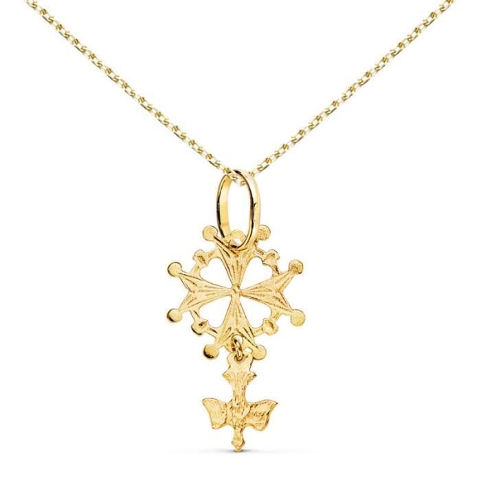 Collier pendentif croix et chaîne vintage signé Yves Saint Laurent