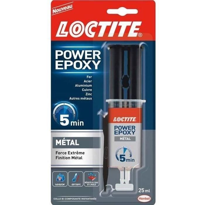 Colle Epoxy Métal 5 Min Seringue Loctite Le Tube De 25ml