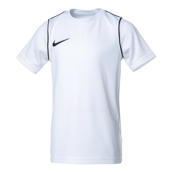T-shirt de football enfant NIKE Dri-FIT blanc et noir