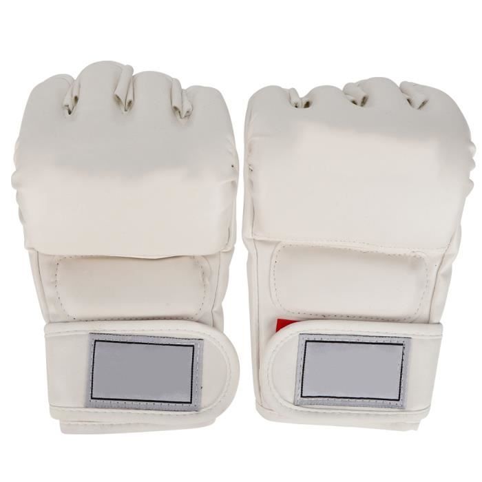 1 paire Gants de boxe demi-doigt homme mâle accessoire pour Kickboxing  Sanda Muay Thai (blanc)-ROS - Cdiscount Sport