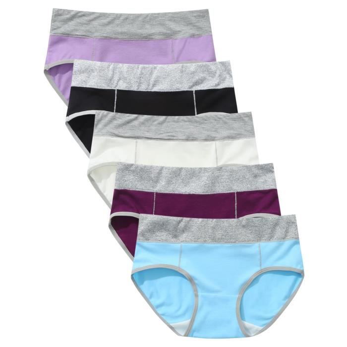 CULOTTE SLIP 5PC femmes patchwork slips culottes sousvêtements culottes bikini slips