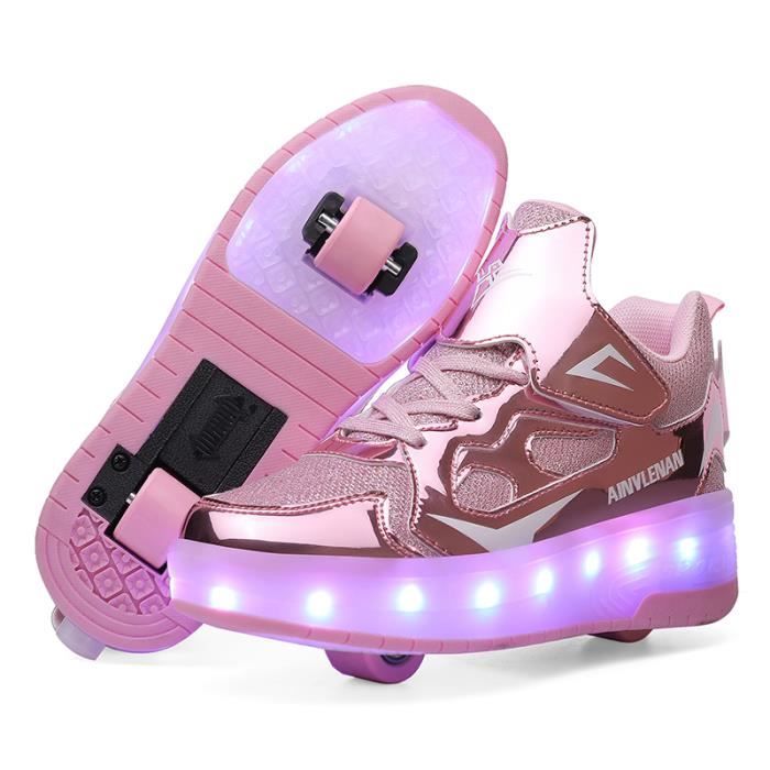 Baskets Enfants Chaussures LED USB Charge Mesh Skateshoes Roller Garçons  Filles Rose Sneakers Double Roues - Achat / Vente Basket Enfant Chaussures  LED - Cdiscount