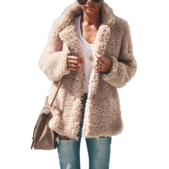 NCQiFei Manteaux Polaire Zippée Pour Femme Mode En Peluche à Capuche