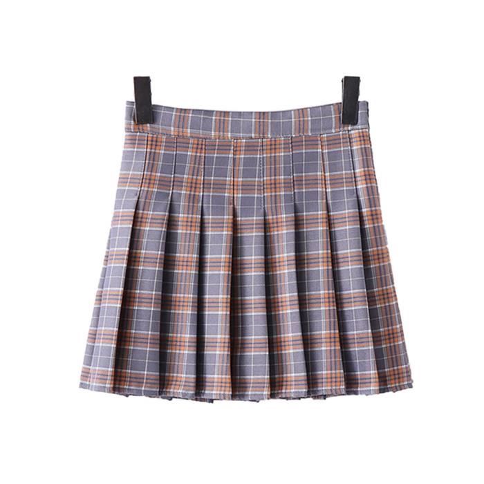 Jupe Plissée écossaise Pour Femme - Taille Haute élastique - Style Scolaire Et Casual