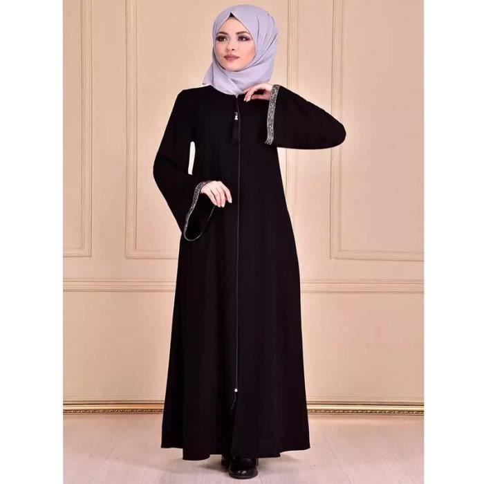 Abaya Robe De Prière Femme - Caftan Long Avec Hijab - Style Dubaï, Polyester, Toutes Saisons - 4