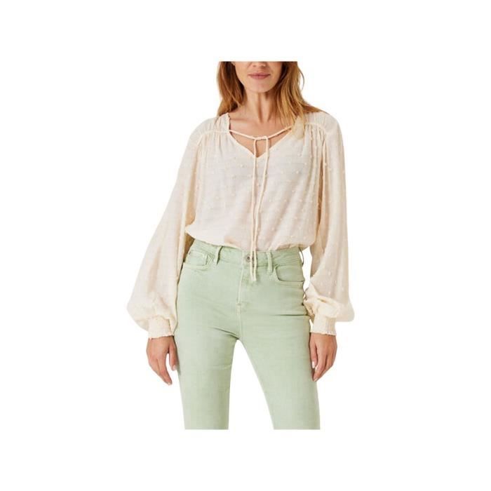 Blouse Chic Femme Manches Longues - Col En V Avec Boutons, Légère Et Polyvalente Pour L'automne !