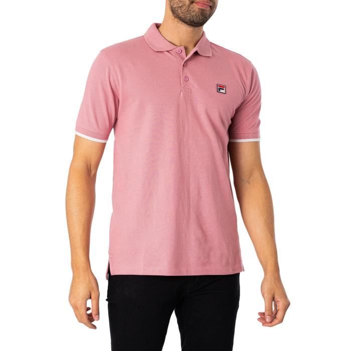 Fila Pour des hommes Polo basique à liseré personnalisé, Rose