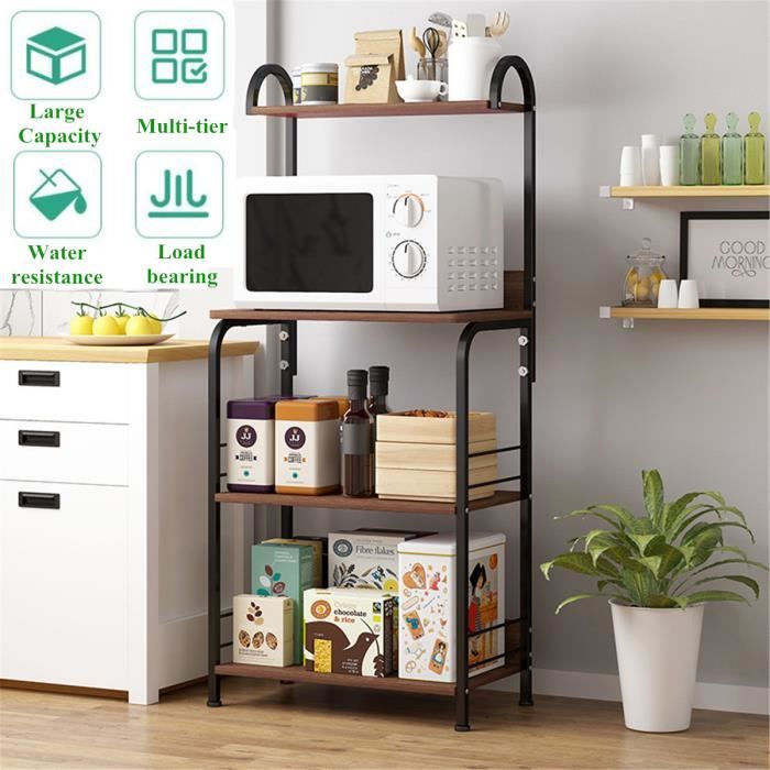 Chariot De Rangement TINGSING 3/4 Niveaux Avec Roulettes - Idéal Cuisine, Salle De Bain, Bureau | Design Blanc Modulable