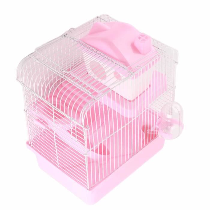 Meilleurs prix pour OMABETA Cage de hamster Cage à Hamster à 2 niveaux, grand espace, conception à châssis haut, Cage d'habitat animalerie jouet Rose