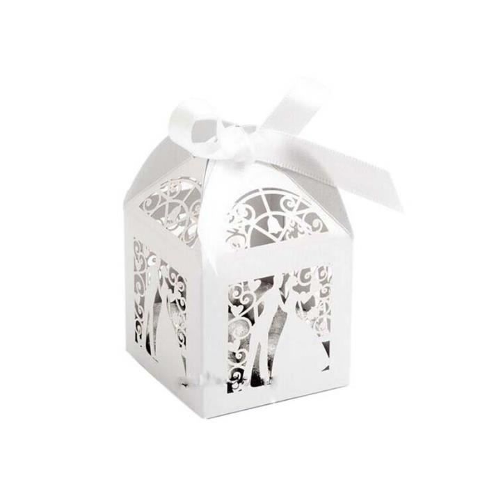 100pcs Boite A Dragees Boites A Bonbons Mariage Blanc Achat Vente Boite A Dragees Cdiscount