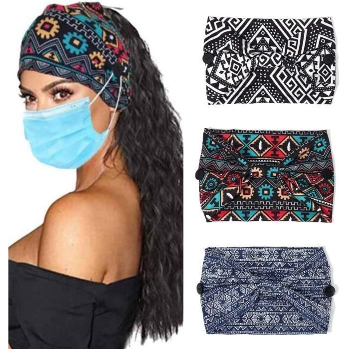 bandeau large noir à mode femme serre tête épais bohème