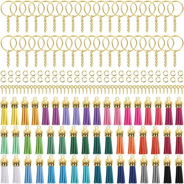 200 Pièces Glands Pendentifs Cuir Mini 40 Couleurs - Accessoires DIY Porte-Clés Bijoux