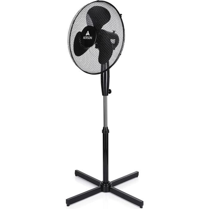 BEPER P206VEN120 Ventilador de pé com 7 pás e 40 cm, ventilador de chão com oscilação, 3 velocidades, altura regulável até 130 cm, base redonda | Leroy Merlin