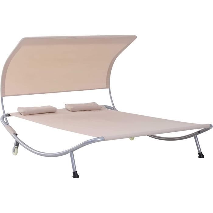 Bain de Soleil 2 Places lit de Jardin Design Contemporain Toit réglable ...