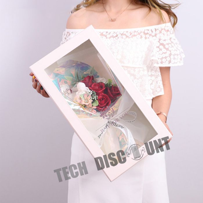 Td Bouquet De Fleurs Eternelles Rouges Blanches Blue Cadeau Anniversaire Noel Mariage Fete Creation Originale Beaute Celebrations Cdiscount Maison