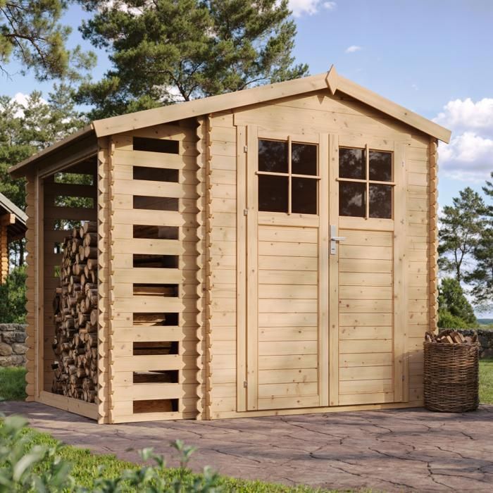 Abri de jardin en bois - TIMBELA M386F - porte verrouillable de haute qualité