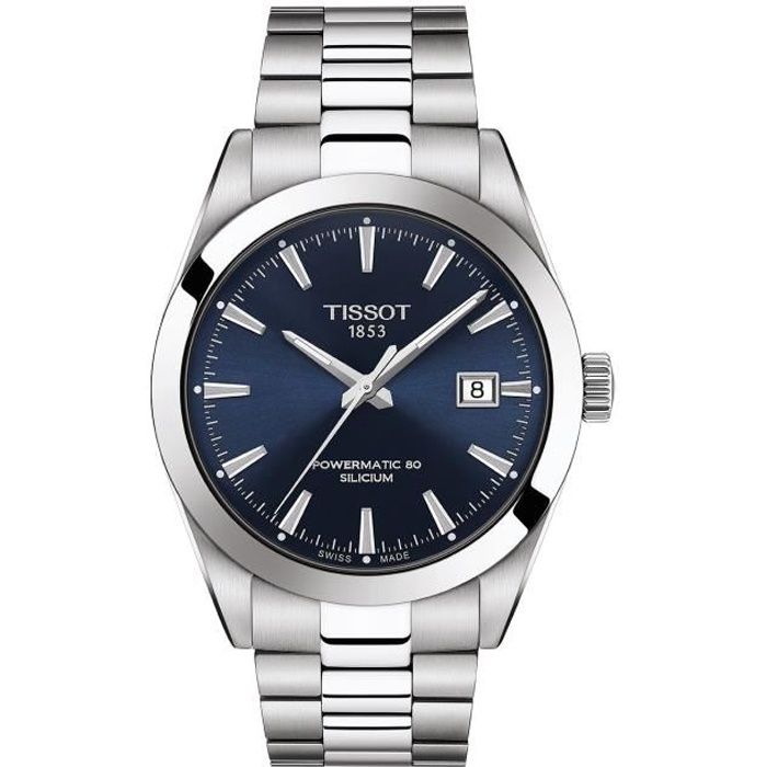 Bracelet acier homme - TISSOT - Montre Tissot Gentleman powermatic 80  silicium cadran bleu - Couleur de la matière:Blanc Mouvement Automatique, -  Achat/vente montre - Cdiscount