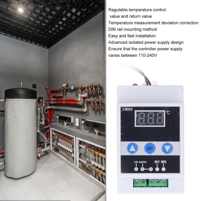 Thermostat Mécanique 10-30°C AC 220V - Contrôleur De Température Montage En Surface Pour Climatiseur, Ventilo-convecteur, Vannes Électriques