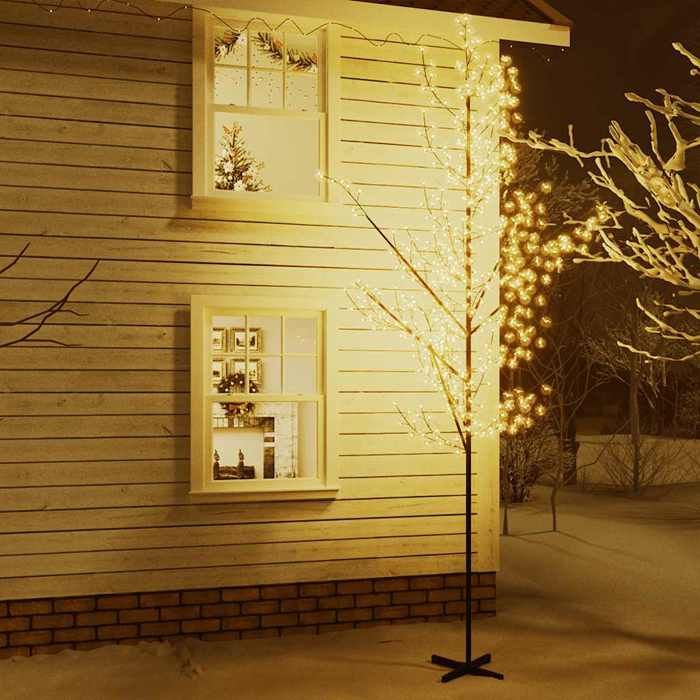 vidaXL Arbre à LED Fleur de Cerisier Décoration de Noël Ornement de Vacances Décoration de Fête Salle de Séjour 672 LED 345135