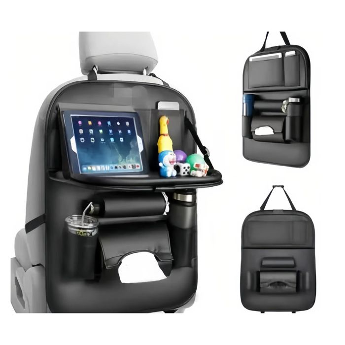 Protecteur De Siège Auto Ford Transit Custom - Organisateur Cuir Avec Table - 2012-2023 - Rangement Enfant Voiture