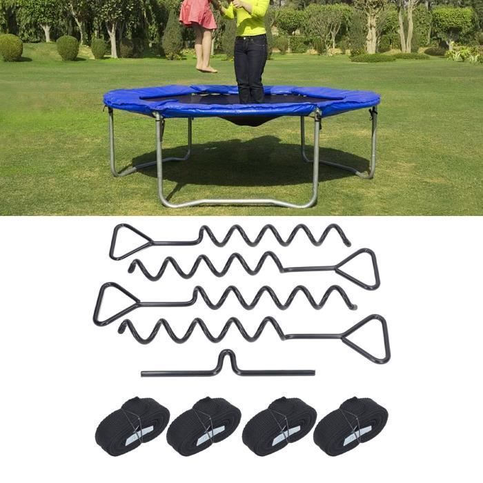 Kit d'ancrage pour trampoline en acier - ancrages au sol pour trampoline et  abri Noir 130113 - Cdiscount Jeux - Jouets