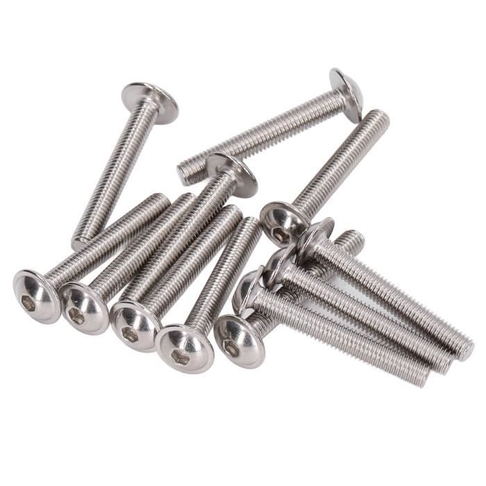 QUARKZMAN 20Pcs Boutons Moletés M4 X 15mm, Vis à Tête Cylindrique