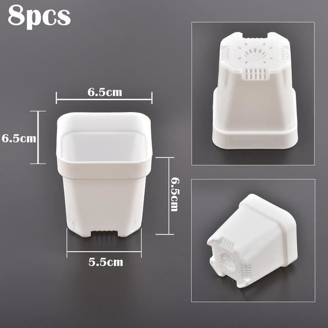 Pots De Pépinière Avec Trous De Drainage – Lot De 10 Pots Transparents Carrés Réutilisables