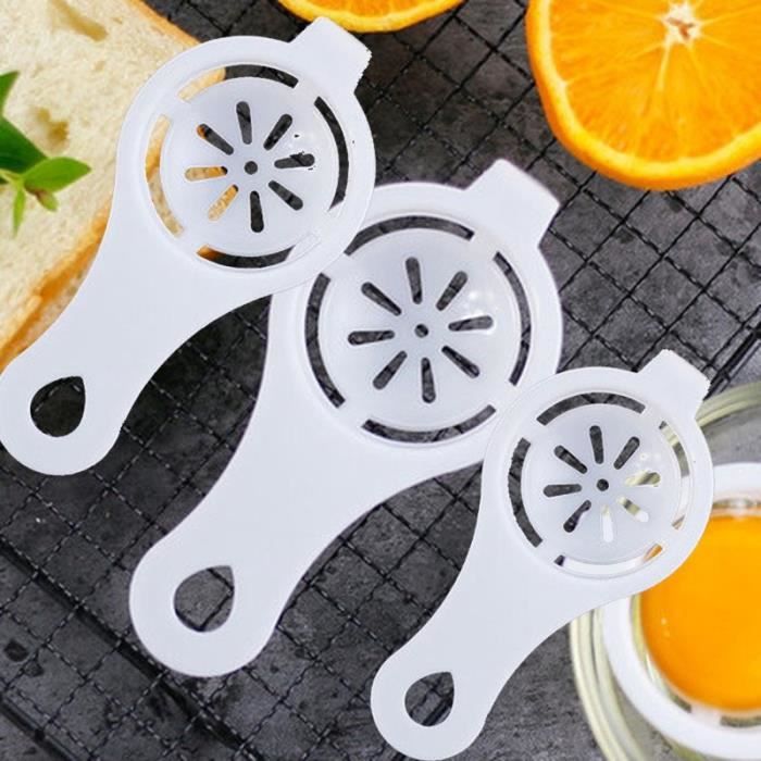 Séparateur D'oeuf - 2 Pièces - Plastique Blanc - Pour Séparer Blanc Et Jaune Facilement - Outil De Cuisine Simple Et Pratique