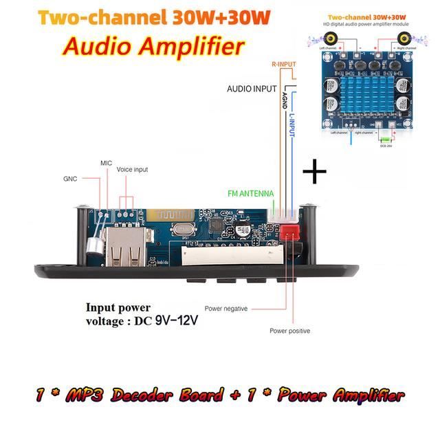 Module Audio USB MP3 Bluetooth 12V Avec FM AUX - Décodeur Carte Pour Voiture, Marque SODIAL, Neuf, Fabriqué En Chine