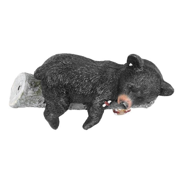 Figurine Ours en Résine Blanche pour Décoration de Jardin ZERONE