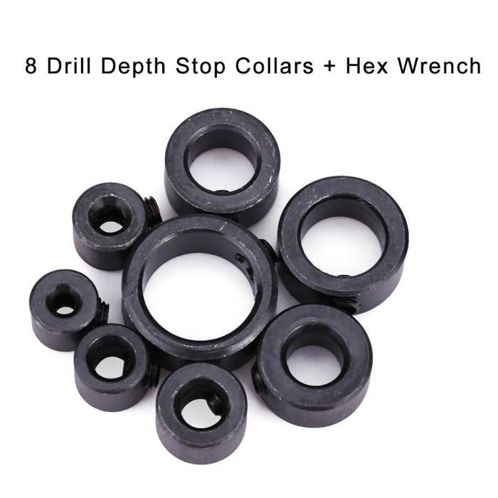 Jeu De 12 Colliers Butée De Profondeur Pour Foret - Diamètres 3 à 16 Mm