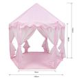 Tente pliable portative de Jeu pour Enfants Princesse Pop Up Chateau Filles Jouet Tente (Rose) Pour Maison Plage, etc-1