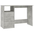 Bureau avec tiroirs - Mobilier De Bureau - Gris béton - 110x50x76 cm - Contemporain - Design-1