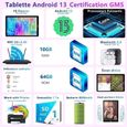 Tablette tactile GOODTEL 10 pouces 10+64Go Android 13 5G WIFI TYPE-C 8 accessoires-Noir-1