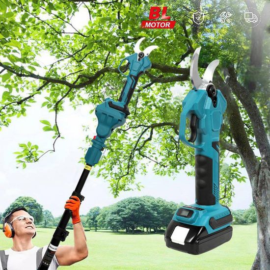 Sécateur Électrique 2-en-1 Anbull Avec Perche Télescopique – Moteur Sans Balais 500W, Coupe 40mm, 2 Batteries 4000mAh