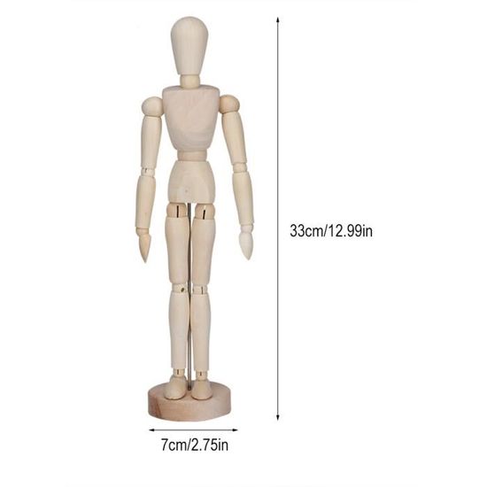 MEIRIYFA Mannequin d'artistes en bois articulé avec base et corps MEIRIYFA Mannequin d'artistes en bois articulé avec base et corps