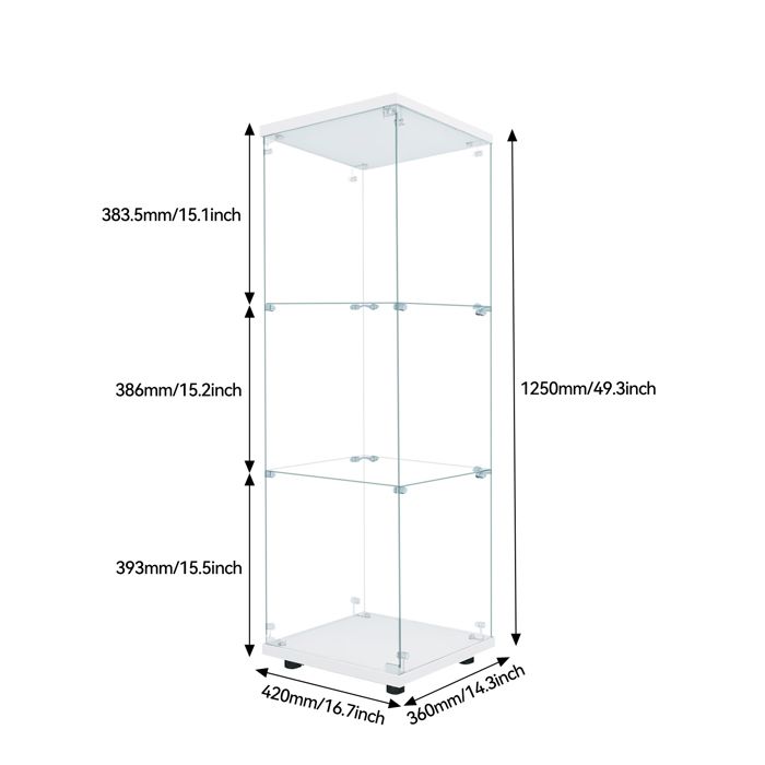 Vitrine en Verre, Vitrine en Verre Trempé à Trois Couches, Vitrine avec