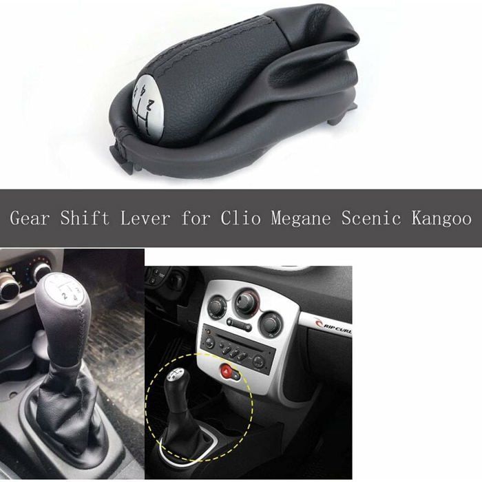 Pommeau De Levier De Vitesse Pour Renault Clio III 6 Vitesses - Noir, Compatible Réf. 8200379950