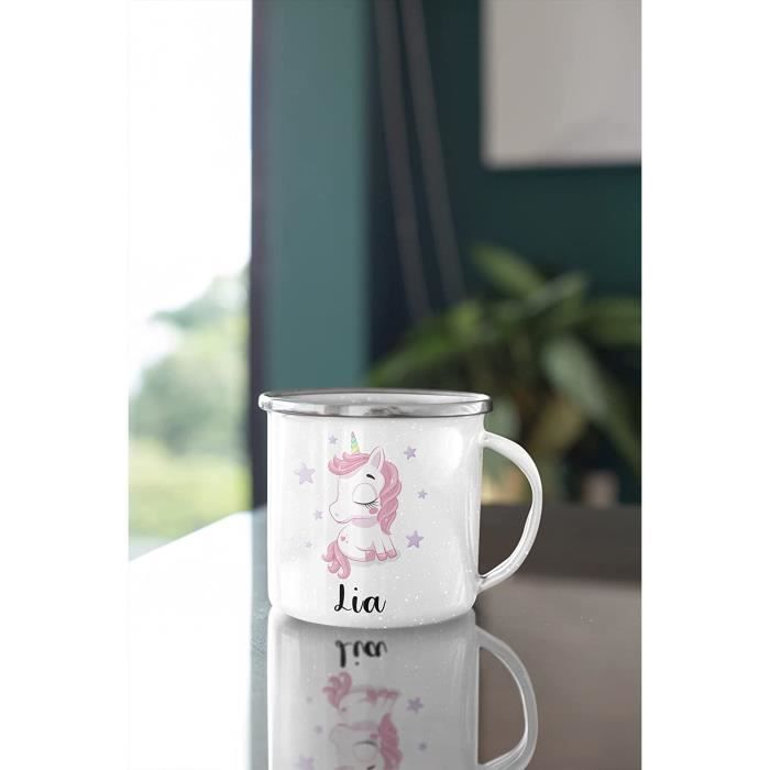 Mug pour enfants personnalisé avec nom et motif joli licorne mug en émail  cadeaux individuels enfant fille anniversaire idée 765 - Cdiscount  Puériculture & Eveil bébé
