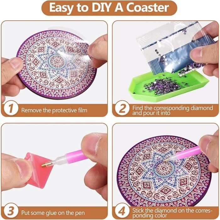 NAIMOER 6 Pièces Peinture Diamant Dessous De Verre | FindTheDeal