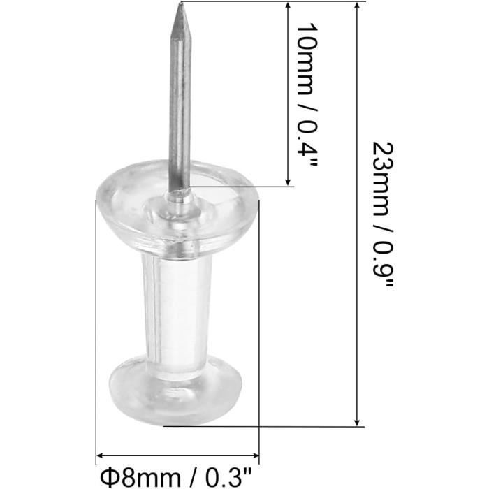 200 Punaises Transparentes Avec Boîte - Épingles Plastique Magnétiques Pour Tableau Liège Et Photos