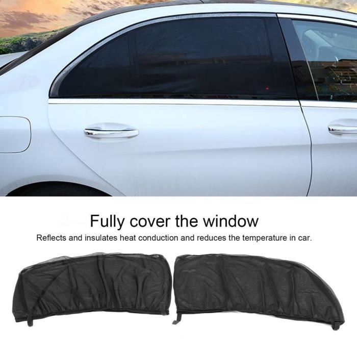 Fdit Maille de fenêtre de voiture 2 pièces pare-soleil de voiture  protection UV anti-moustique fenêtre latérale arrière de