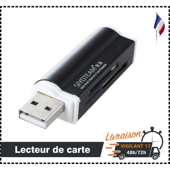 Lecteur de carte mémoire externe tout-en-un, pour USB Mini SDHC M2 MMC XD  CF, ✓ Meilleur prix au Maroc et ailleurs