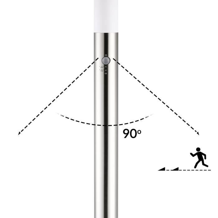 Potelet Extérieur DODY E27 Avec Détecteur De Mouvement – Noir, IP44 – Moderne Et Étanche