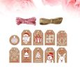 1 ensemble d'étiquettes de Noël de fournitures de fête suspendues pour cadeau de décoration   ETIQUETTE CADEAU-2