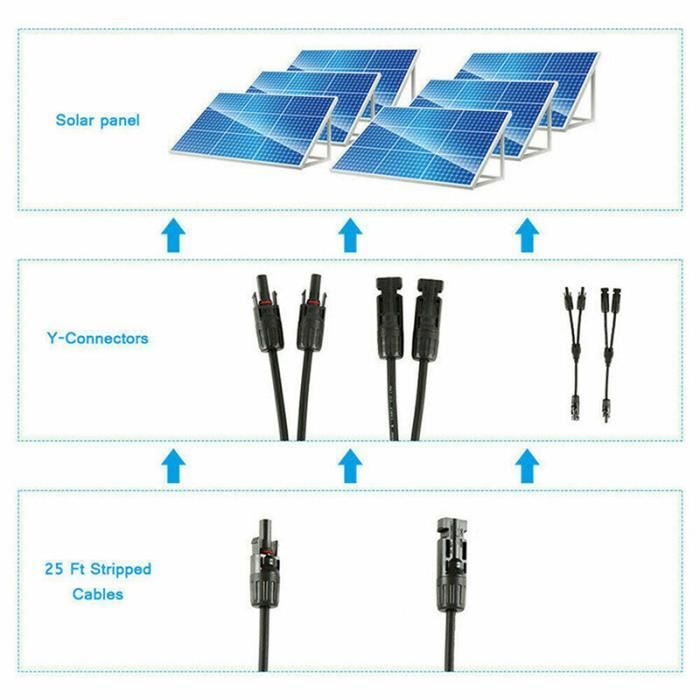 1 paire de câbles solaires Répartiteur en Y Câble de panneau solaire MMF-FFM  Dérivation en Y